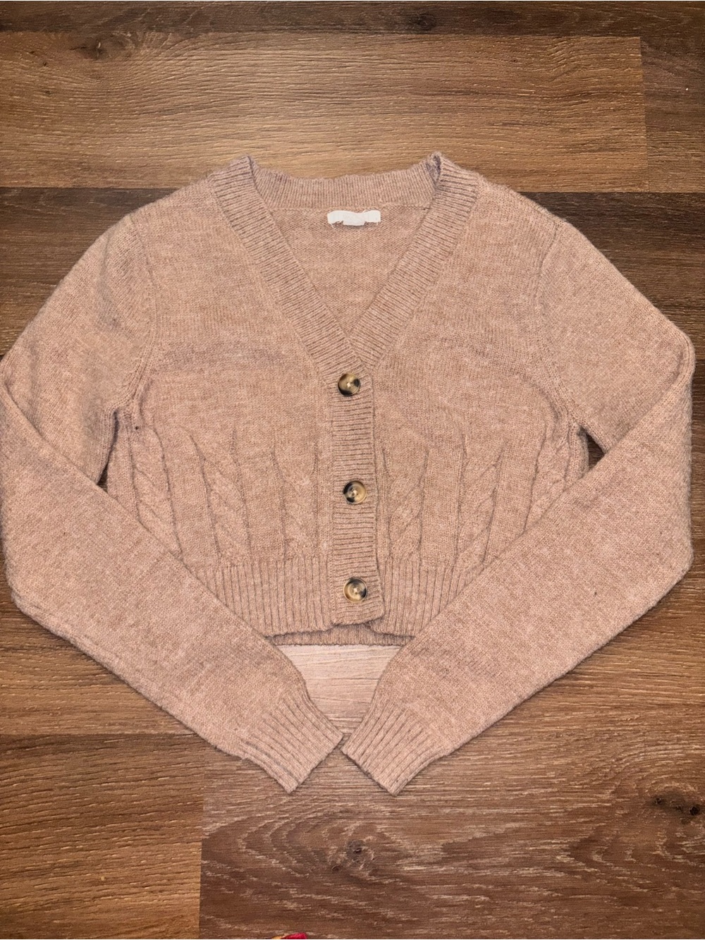 Soft Knit V-Neck Cardigan Sweater - Beige